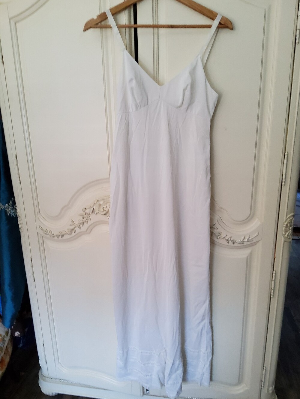 Beautiful 50s/60s Gossard Artemis White Long Slip Dress With Lace Inlay
